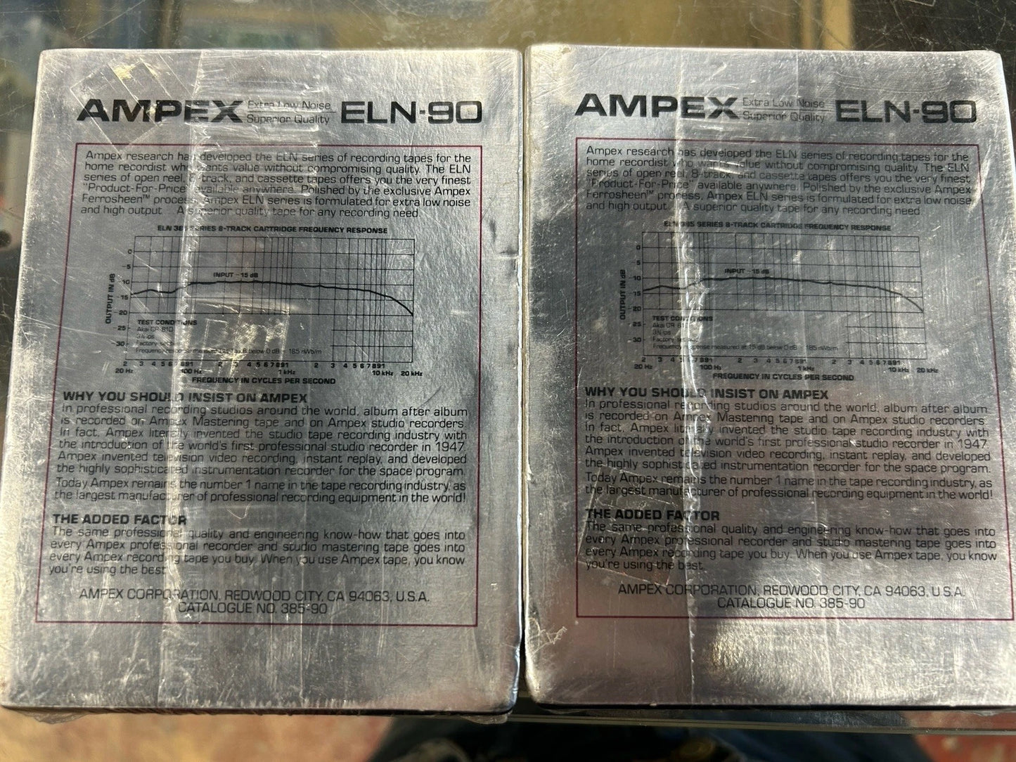 Ampex ELN-90 SEALED 8 Track Blank Tape Lot Of 2