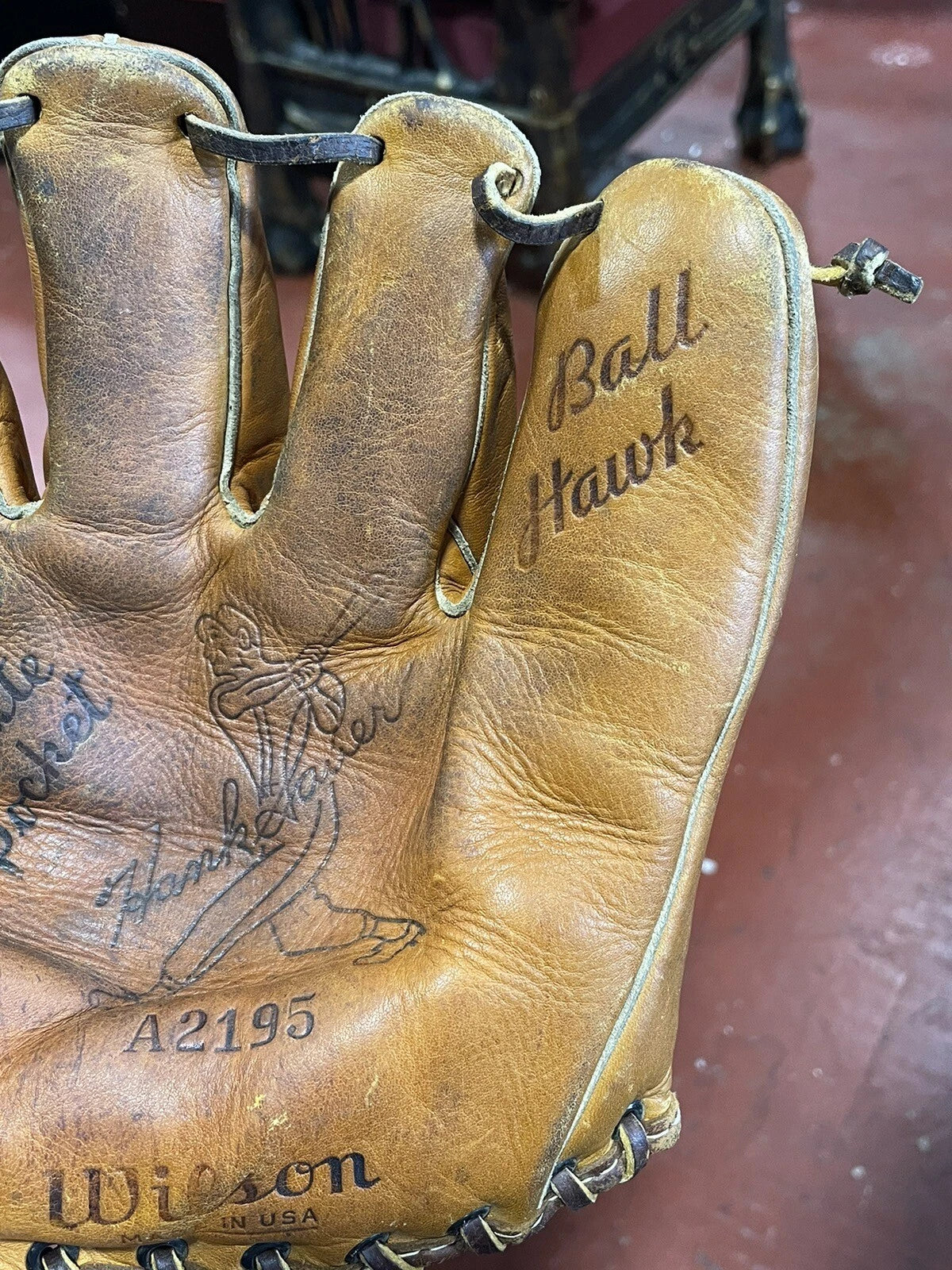 Vintage 1950s Wilson Leather Baseball Glove Mitt Hank Sauer Model