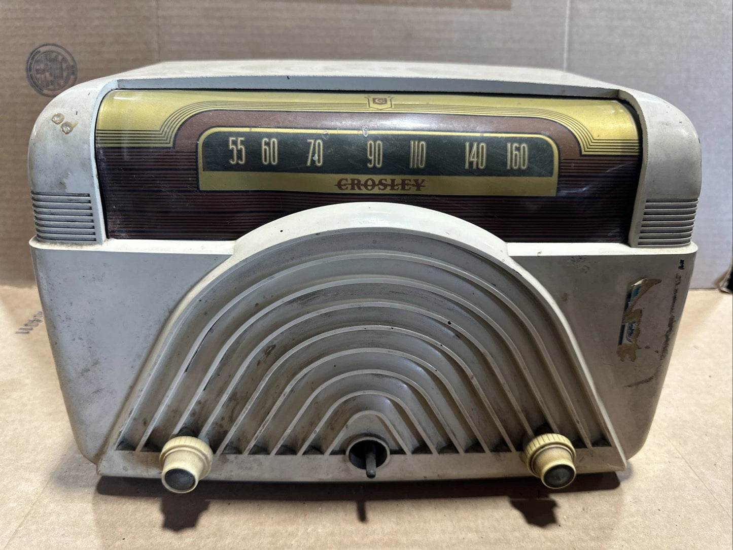 ANTIQUE CROSLEY RADIO 1948 MODEL 9-118W OLD ART DECO as is parts only