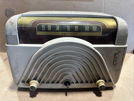 ANTIQUE CROSLEY RADIO 1948 MODEL 9-118W OLD ART DECO as is parts only
