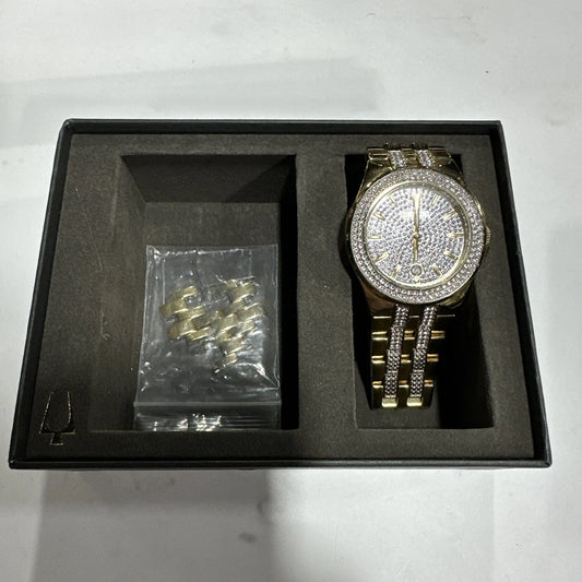 Bulova 98k102 Crystal Accented Stainless Steel Gold Tone Date Men's Watch