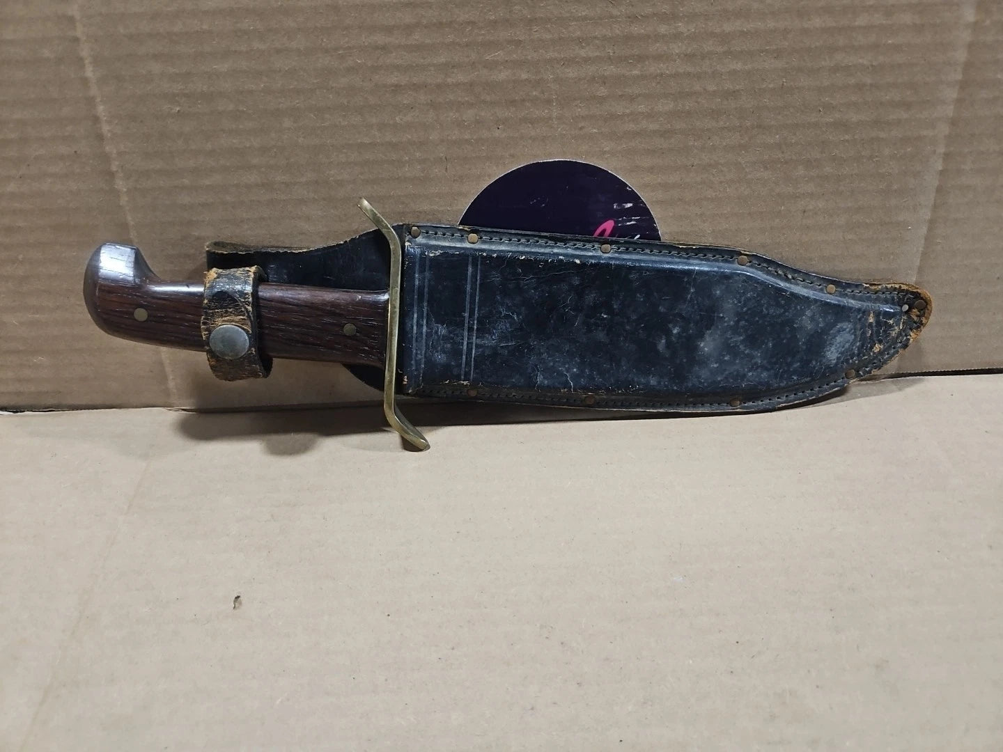 Vintage Western Bowie Knife Vietnam Era 1964-1966 With Sheath Rare