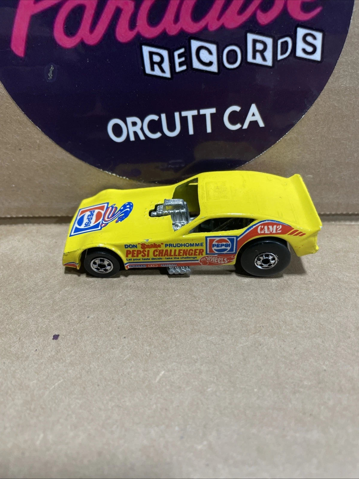 Vintage 1977 Hot Wheels DON PRUDHOMME Snake Yellow Pepsi Challenger Funny Car