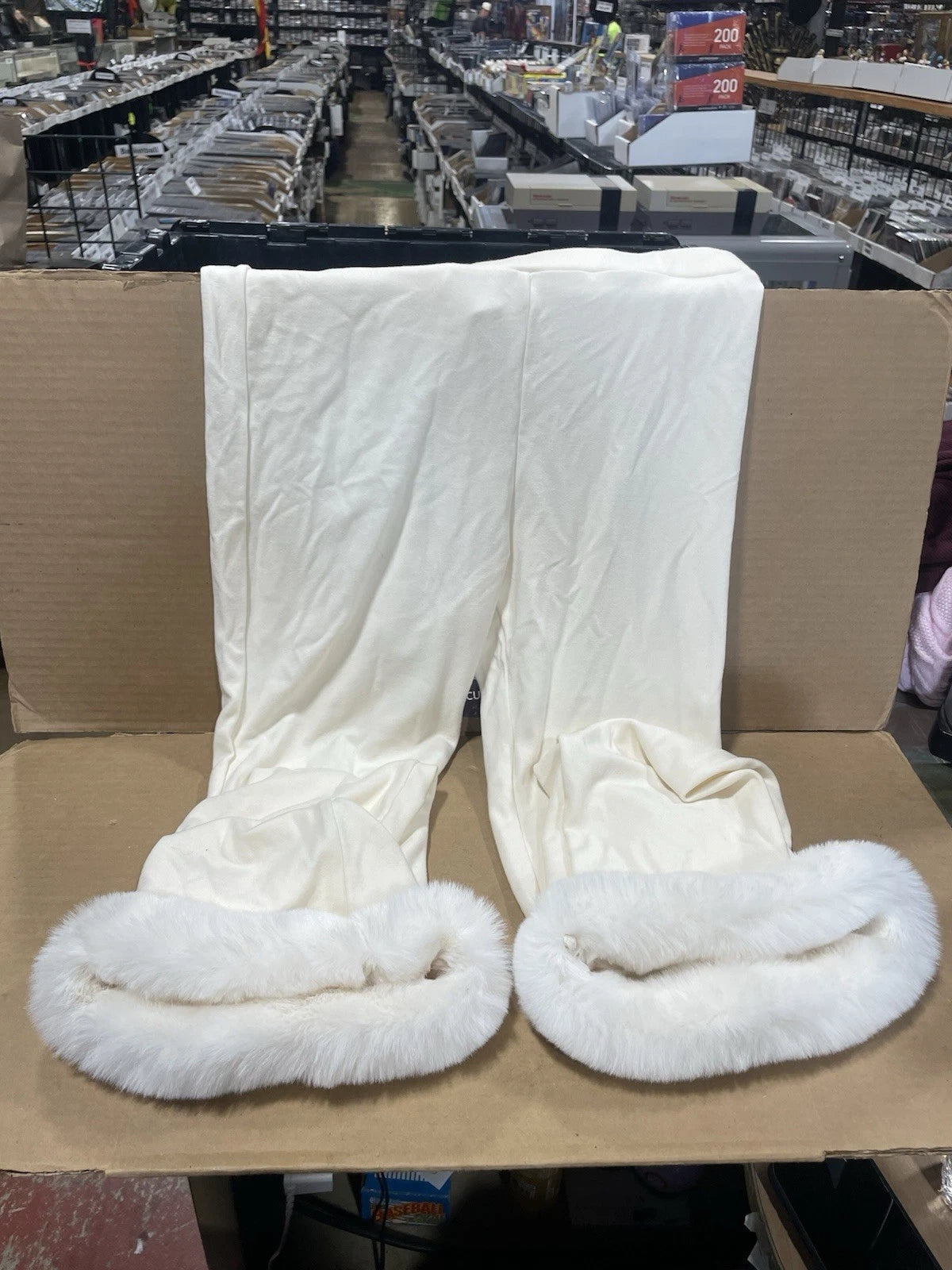 SKIMS Cloud Fur Trim Pant Ecru Off White Faux Fur Leggings Large
