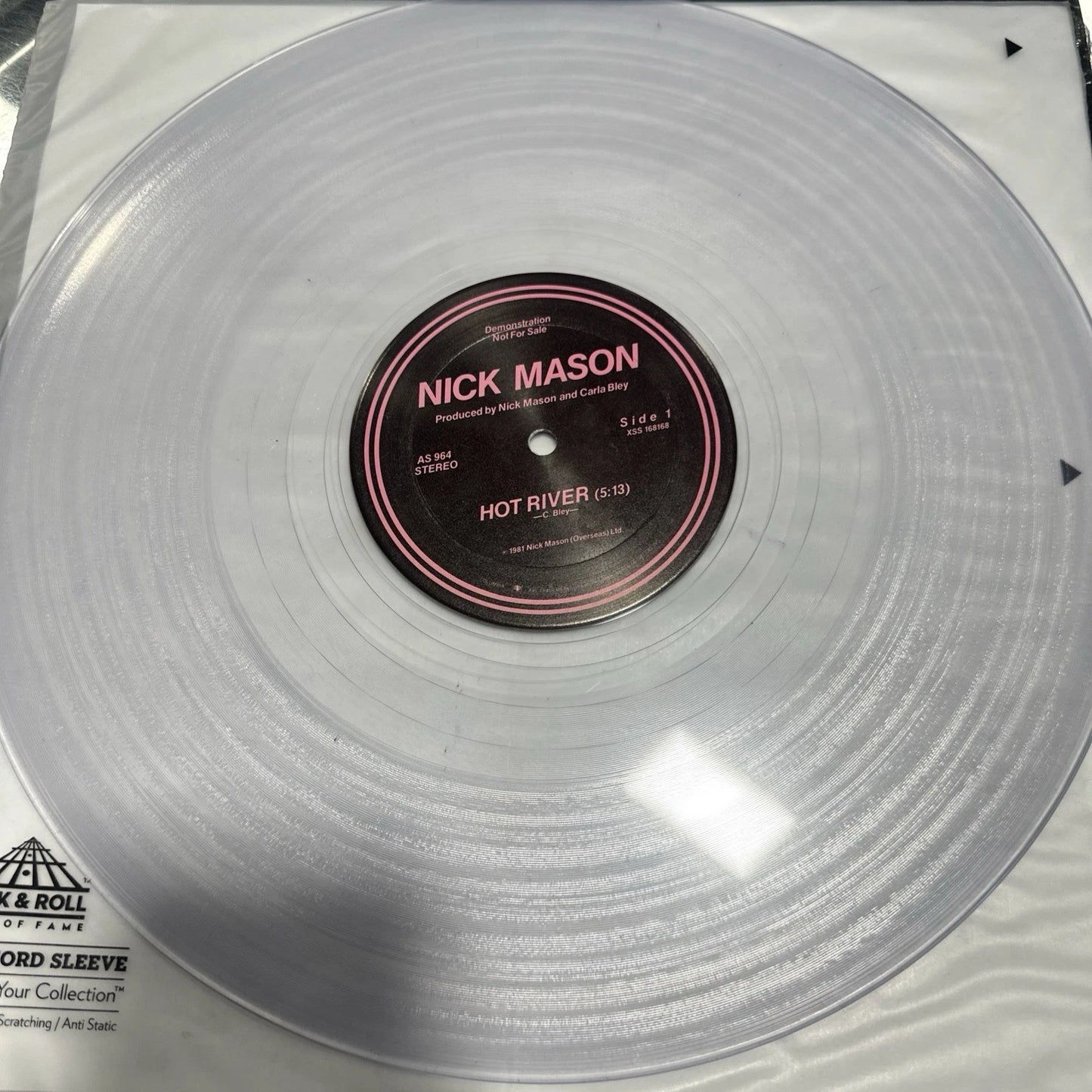 Nick Mason Fictitious Sports LP 1981 Pink Floyd Drummer Clear Vinyl Promo AS 964