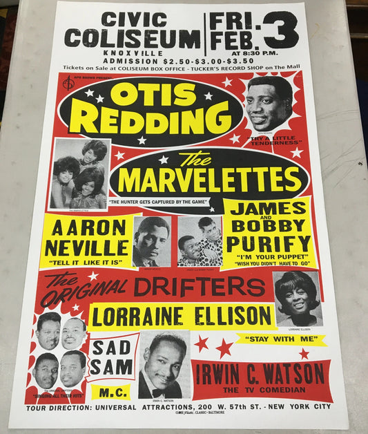 Otis Redding & The Marvellettes Large Reprint Globe Poster