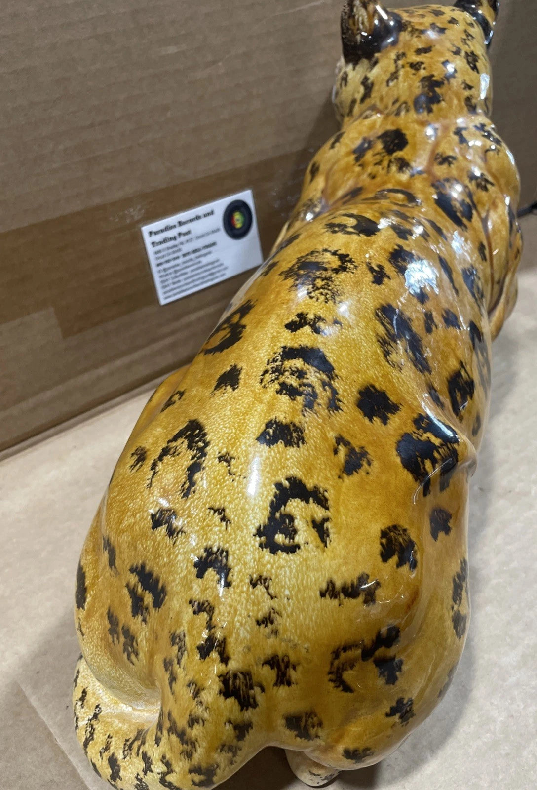 Mid Century Made In Italy Leopard Bengal Cat 20" 104/M Rare Vintage 1970's