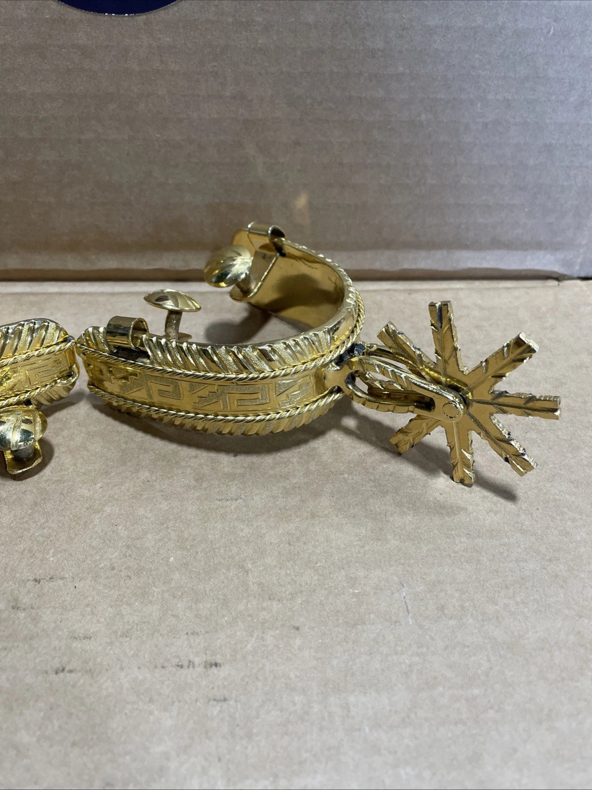 Vintage Mexican Spurs Goldplated Stainless Steel Great Condition Unique