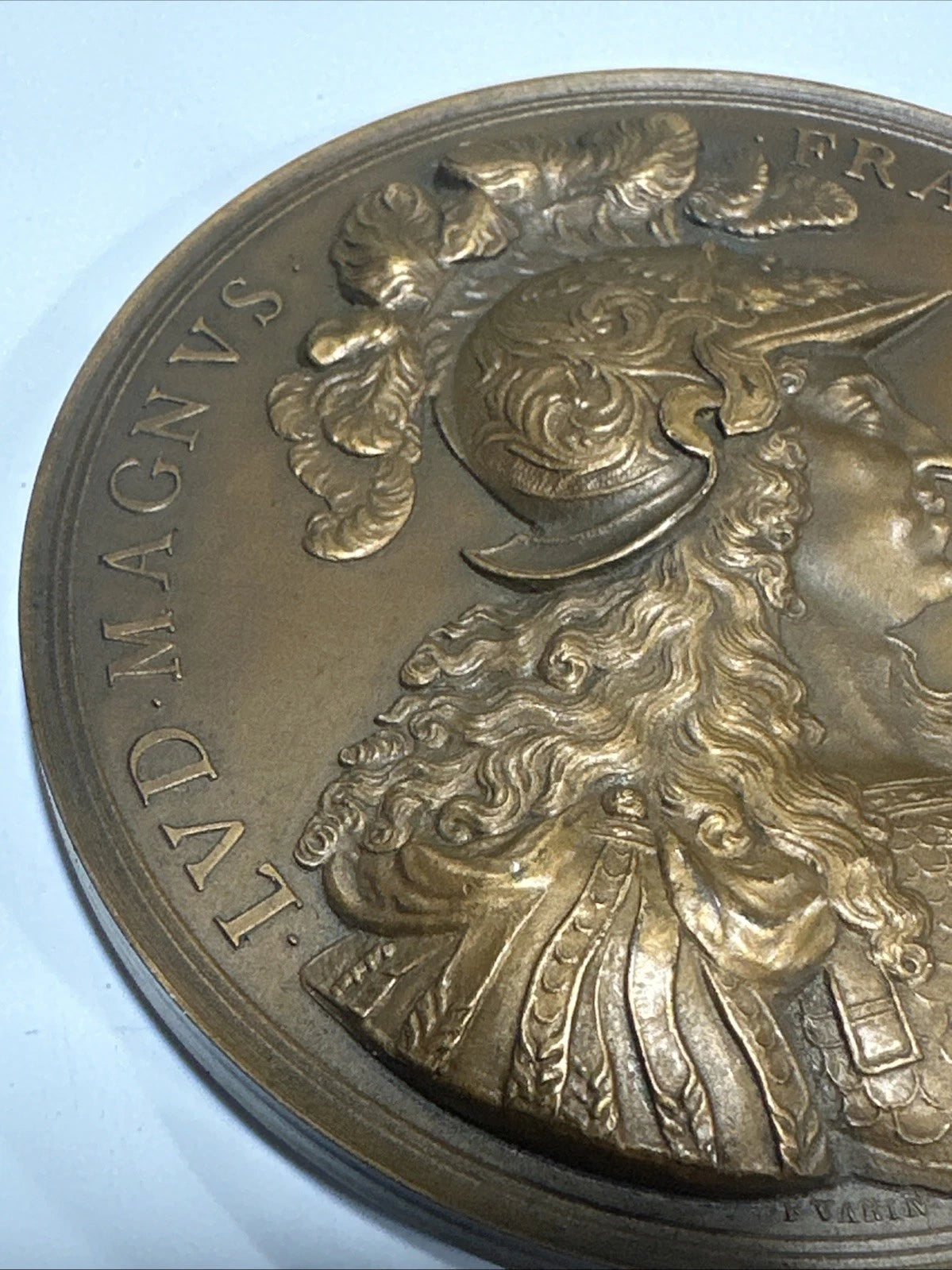 1800-1900AD Restrike of 1674 Dated FRANCE King LOUIS XIV Huge 3 1/4 Inch Medal