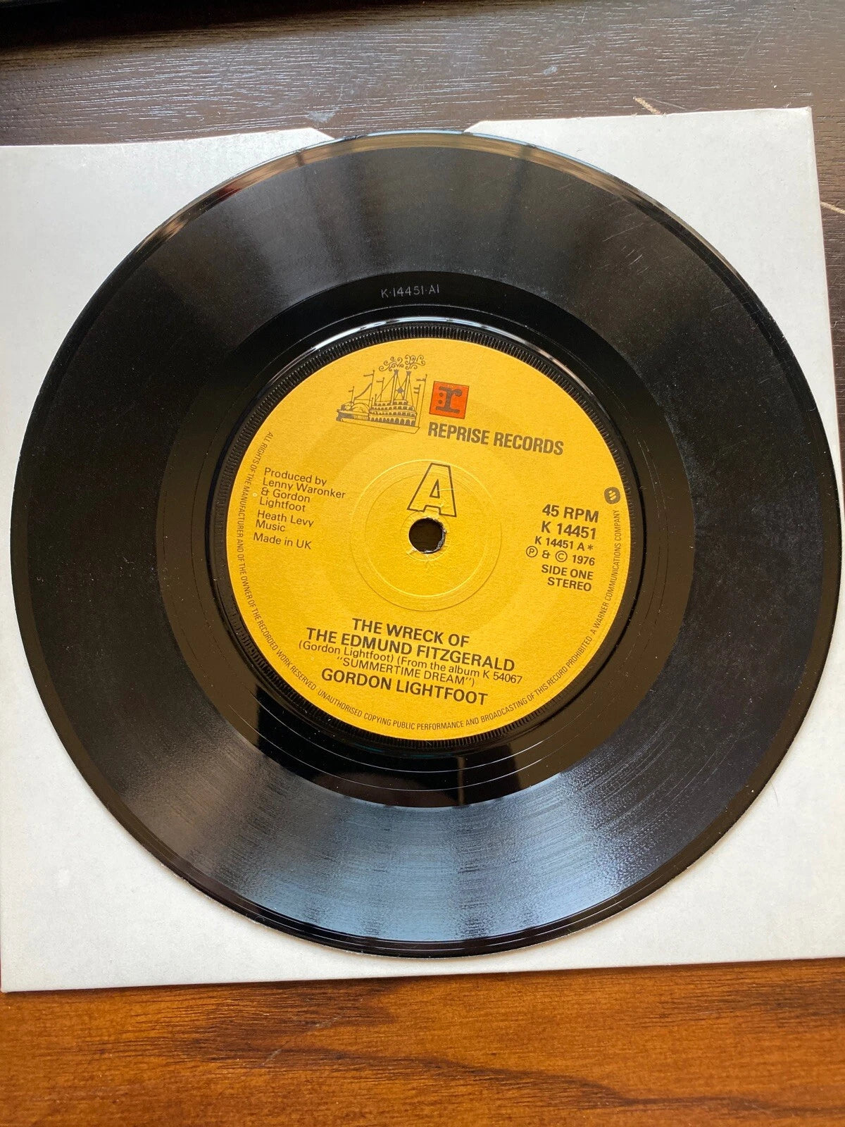 Gordon Lightfoot 7” UK Press K 14451 EX SHAPE
