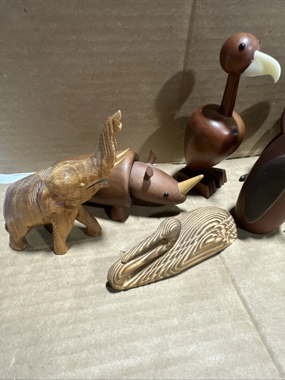 Senshukai Royal Pet Set of 10 apanese Vintage Wooden Animal Figurine Figure