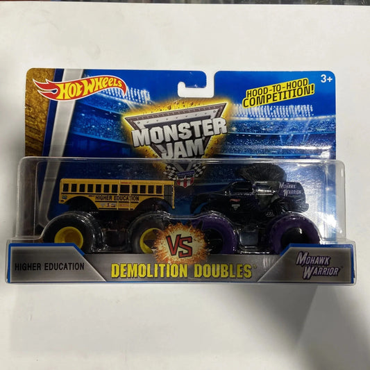 Hot Wheels Monster Trucks Demolition Doubles HIGHER EDUCATION VS MOHAWK WARRIOR