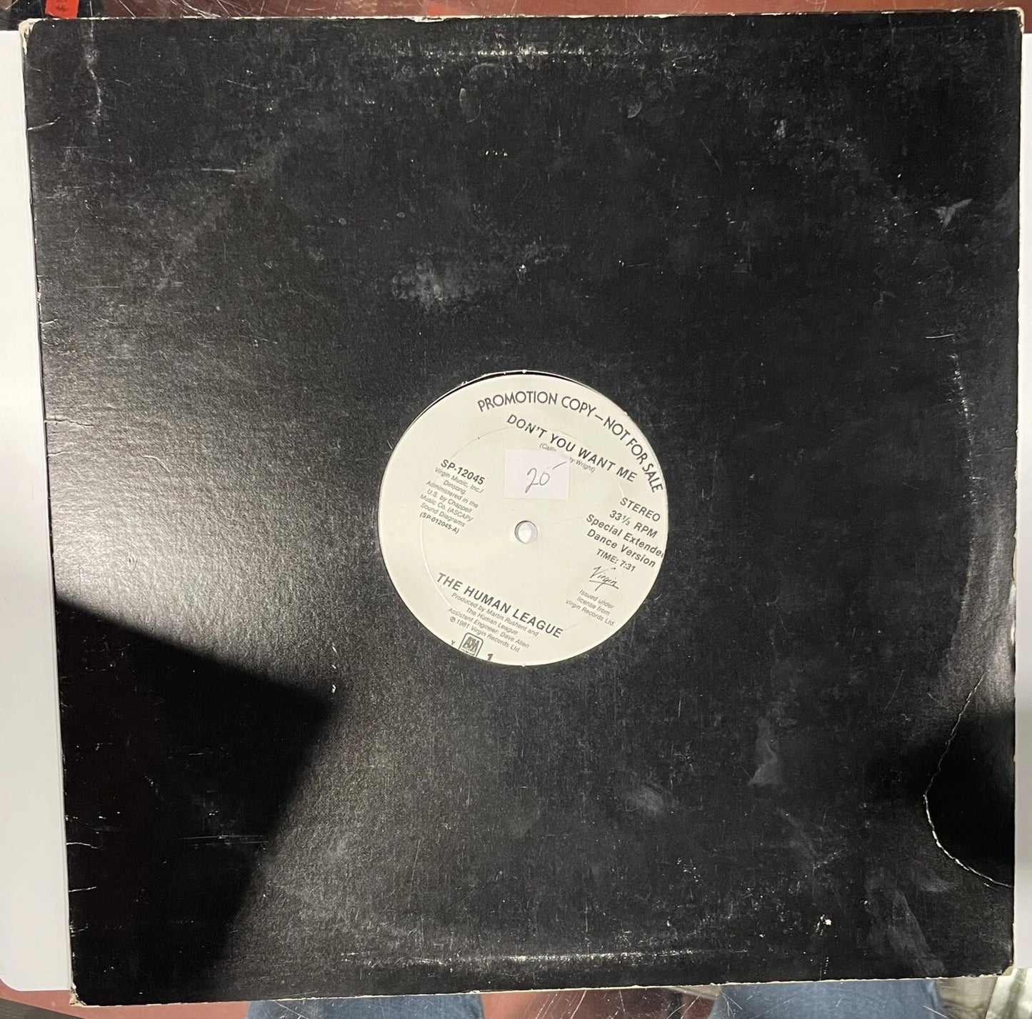 The Human League Don't You Want Me Promo 12'' Single
