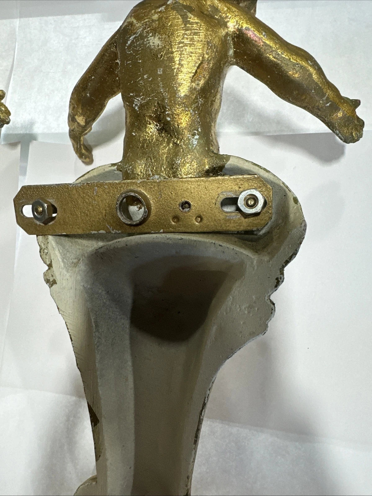 Antique French Style Plaster Cast Cherub Angel Pair Mounts Sconces Accents