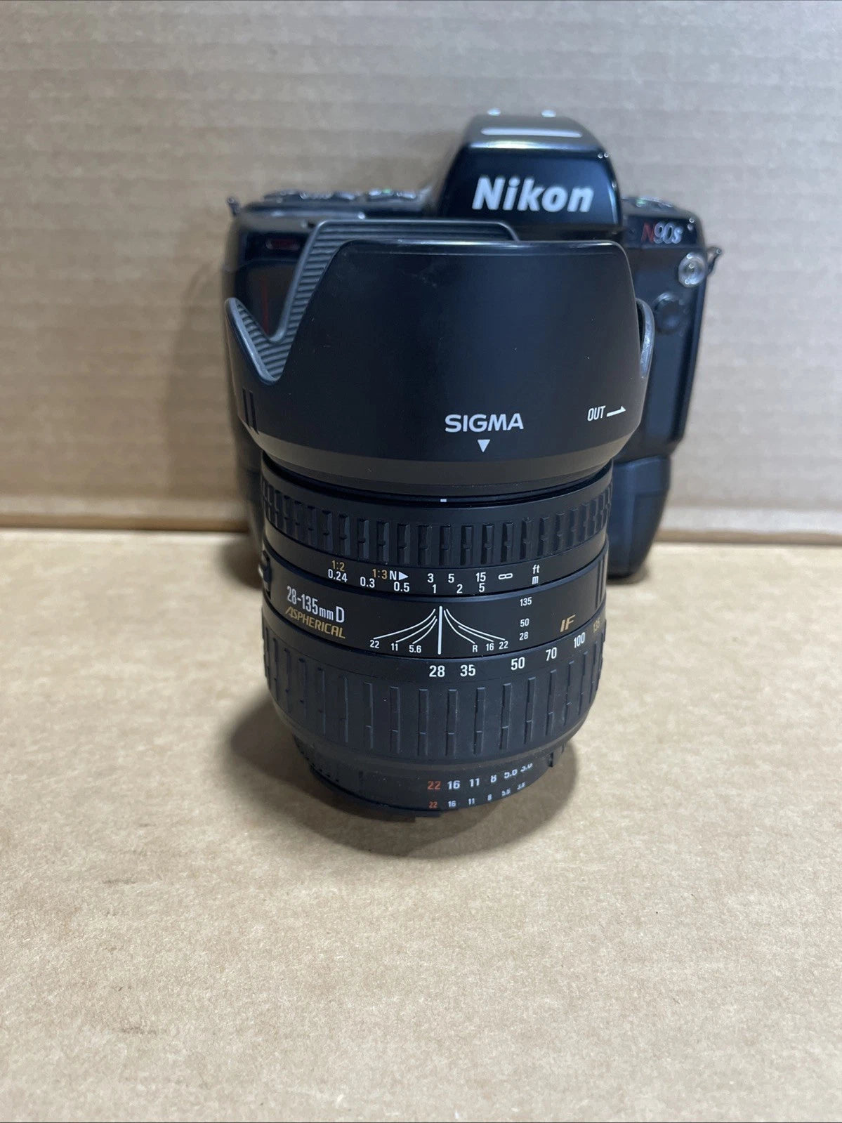 Nikon N90s 35mm SLR Film Camera Black Body Only W Sigma 28-135 mmD Lens