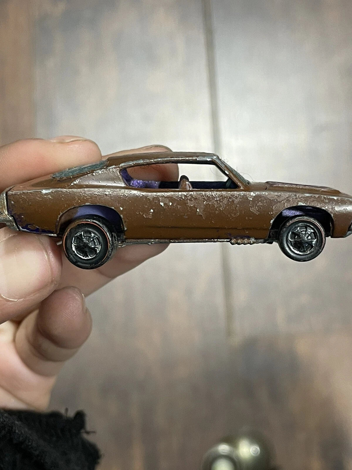 1967 REDLINE HOT WHEELS CUSTOM BARRACUDA COPPER WITH PURPLE INTERIOR
