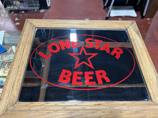 Lone Star Beer Mirror Glass Sign 20 1/2” x 25”