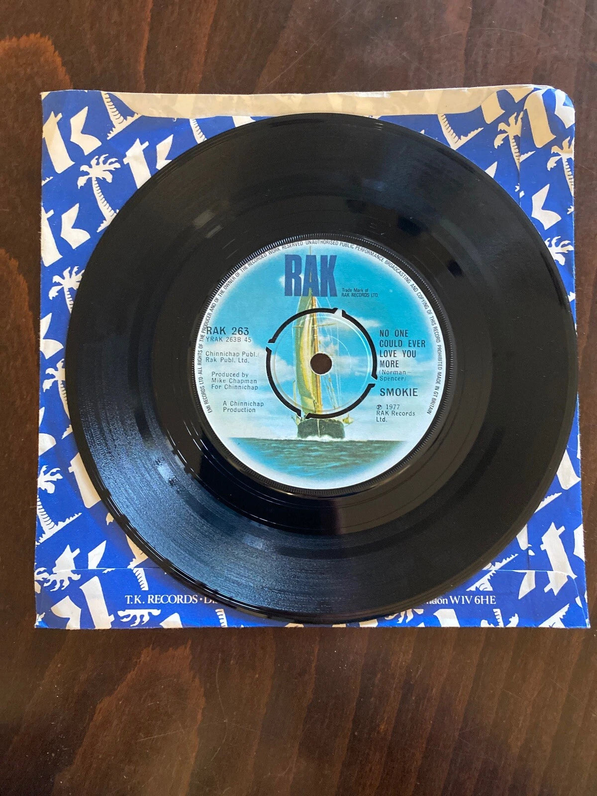 RAK- SMOKIE . NEEDLES AND PINS / NO ONE COULD EVER LOVE YOU MORE . 7" UK IMPORT