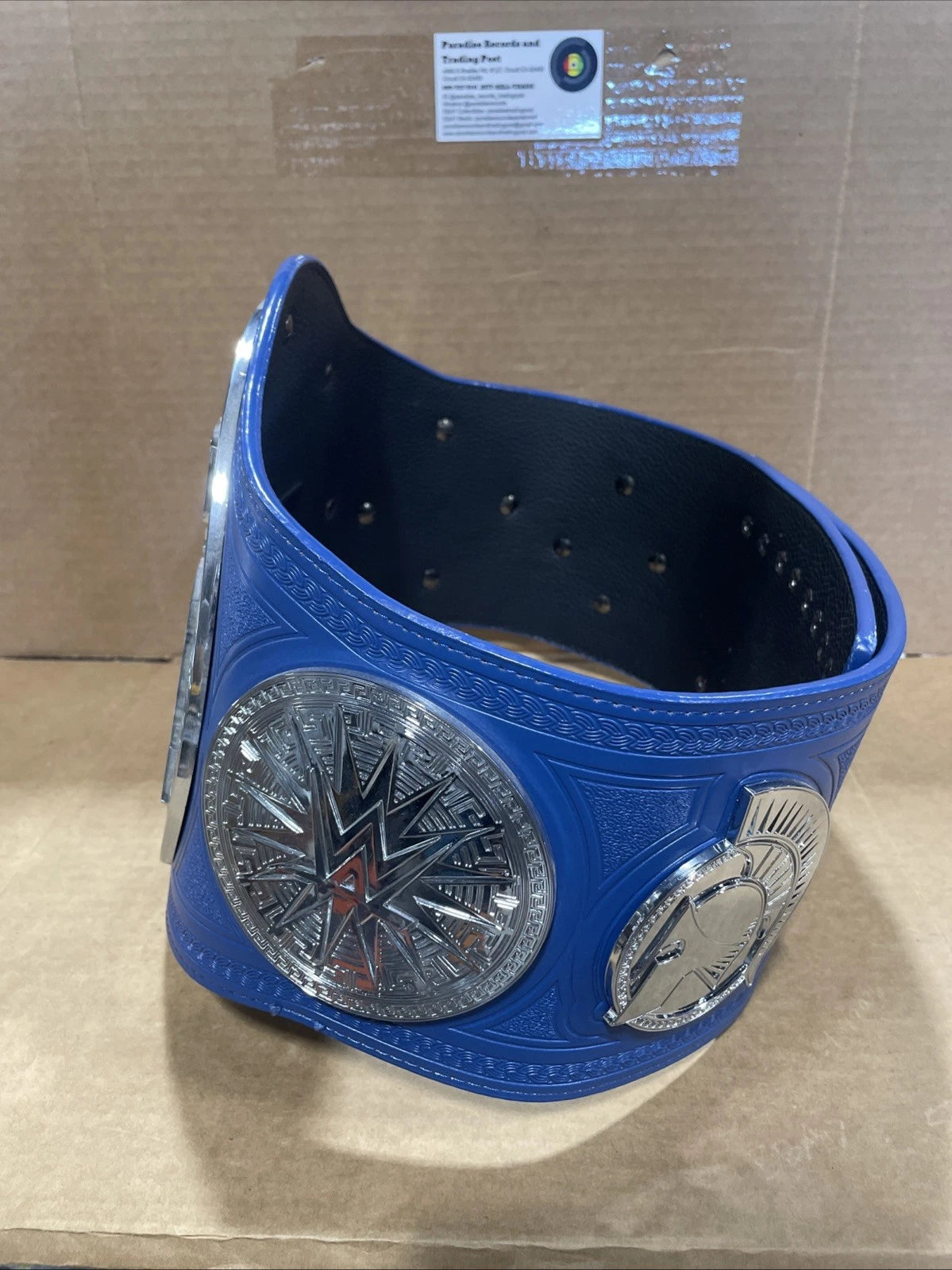 WWE Mens Smackdown Tag Team Championship Commemorative Belt Blue Leather Strap