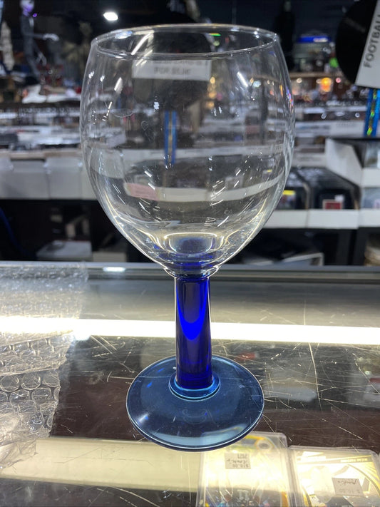 Vintage Cobalt Blue Stem Crystal Wine Glass, Startrek Picard