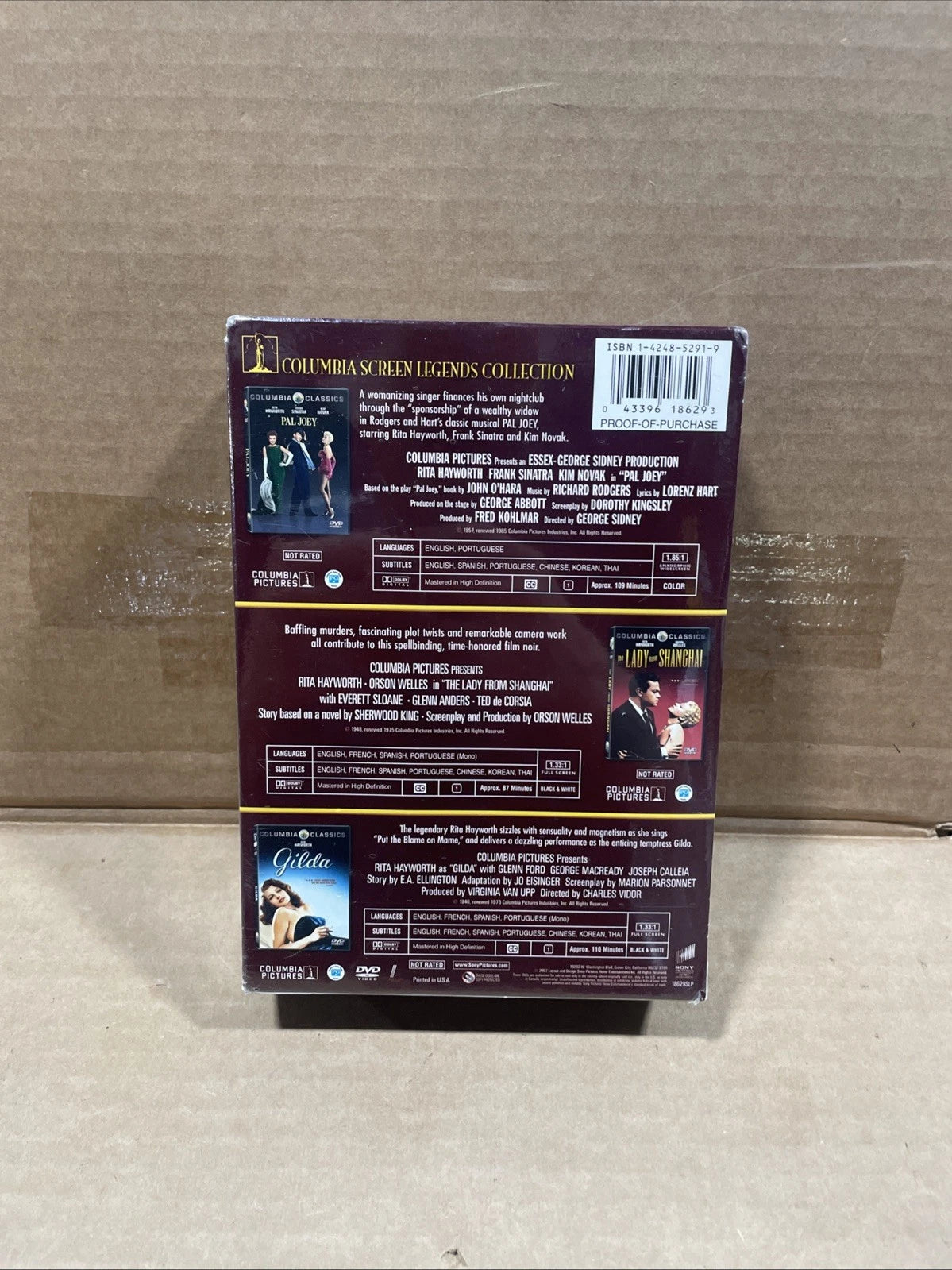 Rita Hayworth: Columbia Screen Legends Collection 3-Disc DVD VIDEO MOVIES
