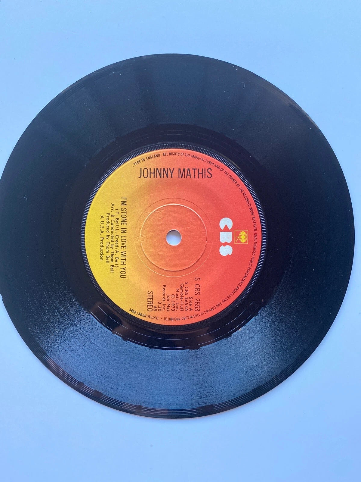JOHNNY MATHIS I'M STONE IN LOVE WITH YOU / SWEET CHILD 7” UK VG+
