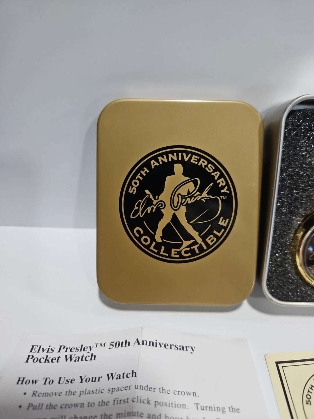 50th ANNIVERSARY Elvis PRESLEY Hound Dog Pocket Watch With Sound
