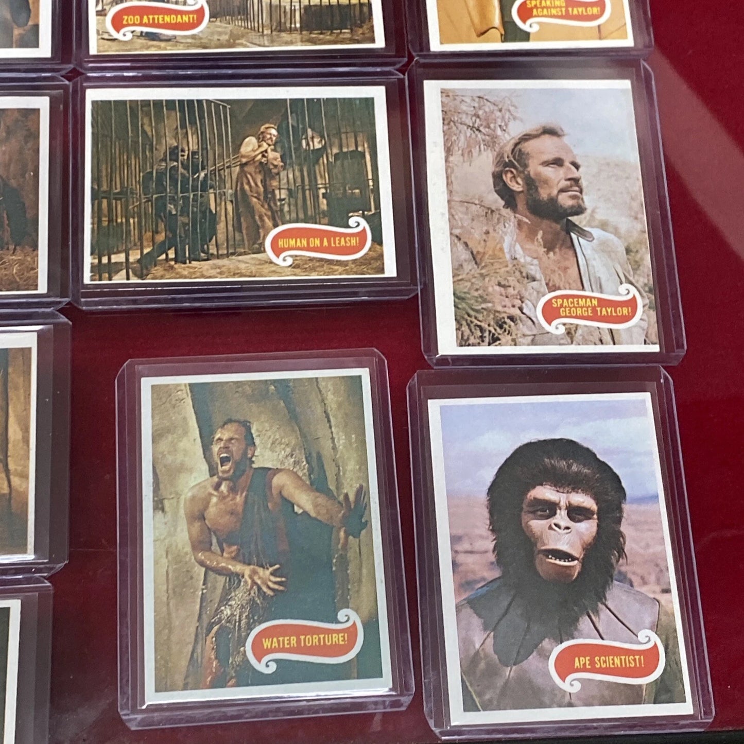 43 VTG. 1967 Planet Of The Apes Trading Cards (Sleeved & Top-Loaded) GREEN BACK!