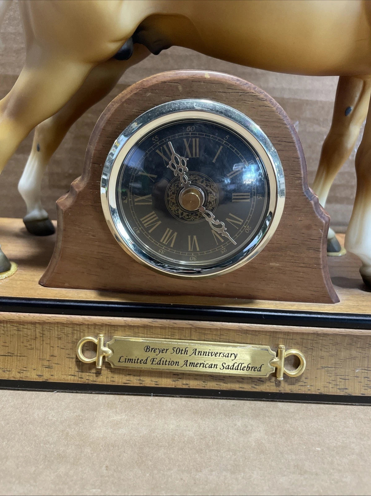 Breyer 50th Anniversary Mantlepiece Clock With #571 Palomino Saddlebred Stallion