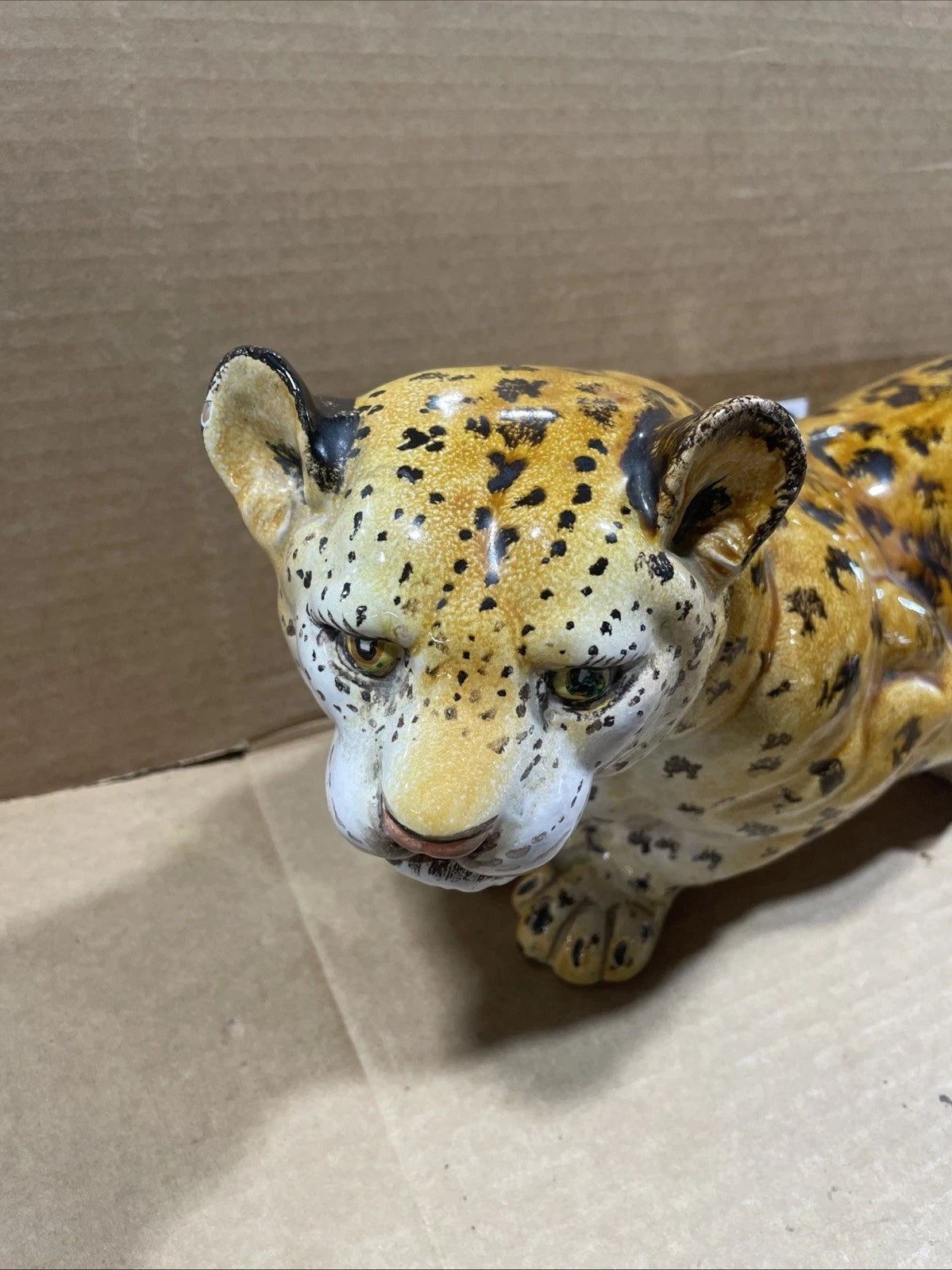 Mid Century Made In Italy Leopard Bengal Cat 20" 104/M Rare Vintage 1970's