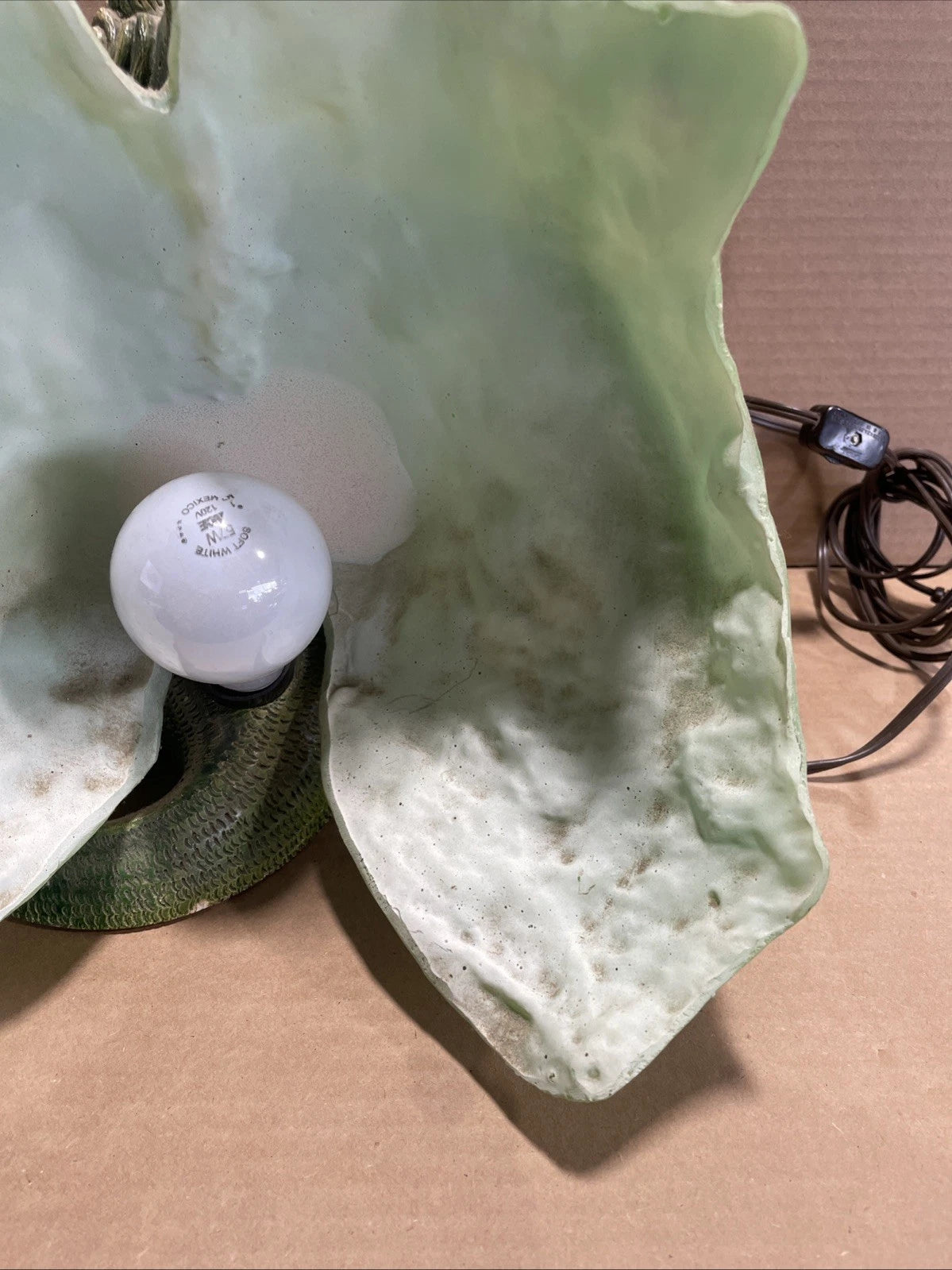 Vintage Dragon Green Lamp Working Tested Rare Dragon Themed