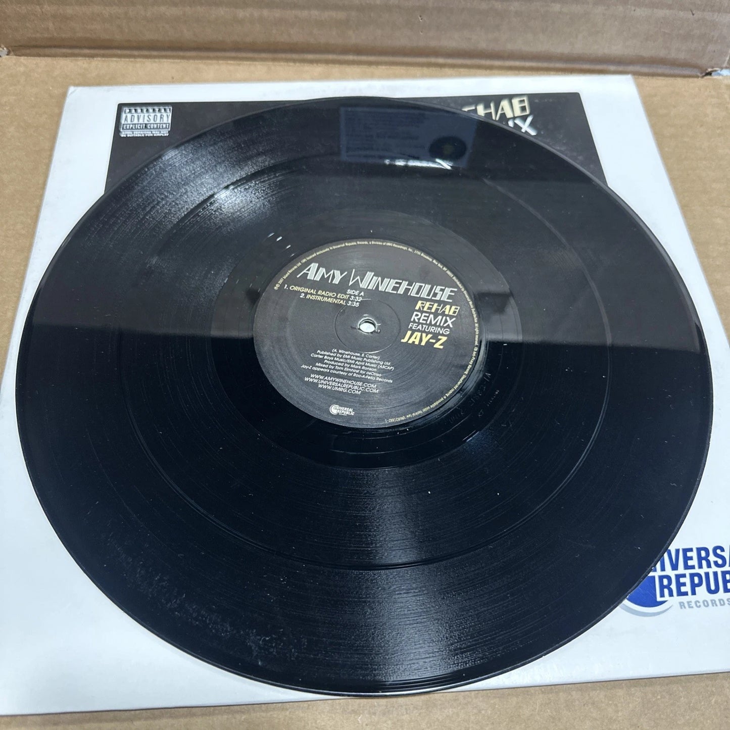 Amy Winehouse Feat Jay-Z-Rehab-Remix-12" Vinyl 5trk-UNIR 21882-1 US 2007 vg+