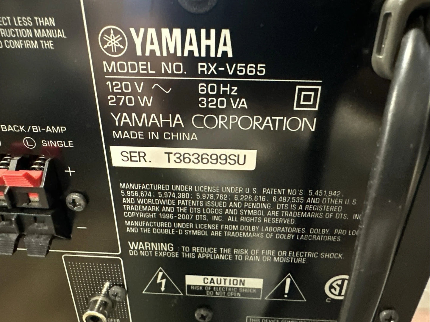 Yamaha RX-V565 7.1 Channel Digital Home Theater Receiver | Remote Bundle