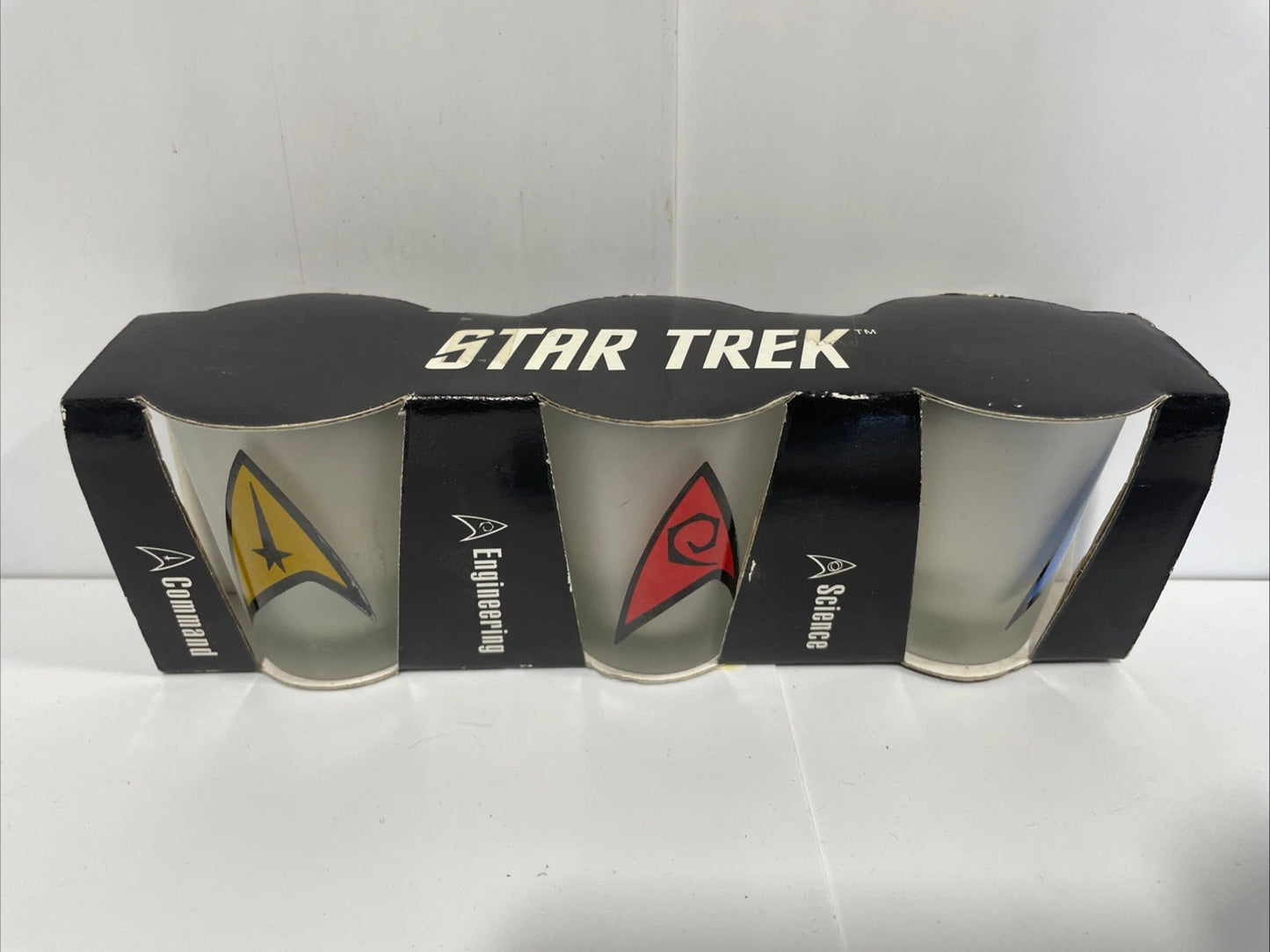 STAR TREK Shot Glasses (Set Of 3) The Experience '2003' Frosted NEW