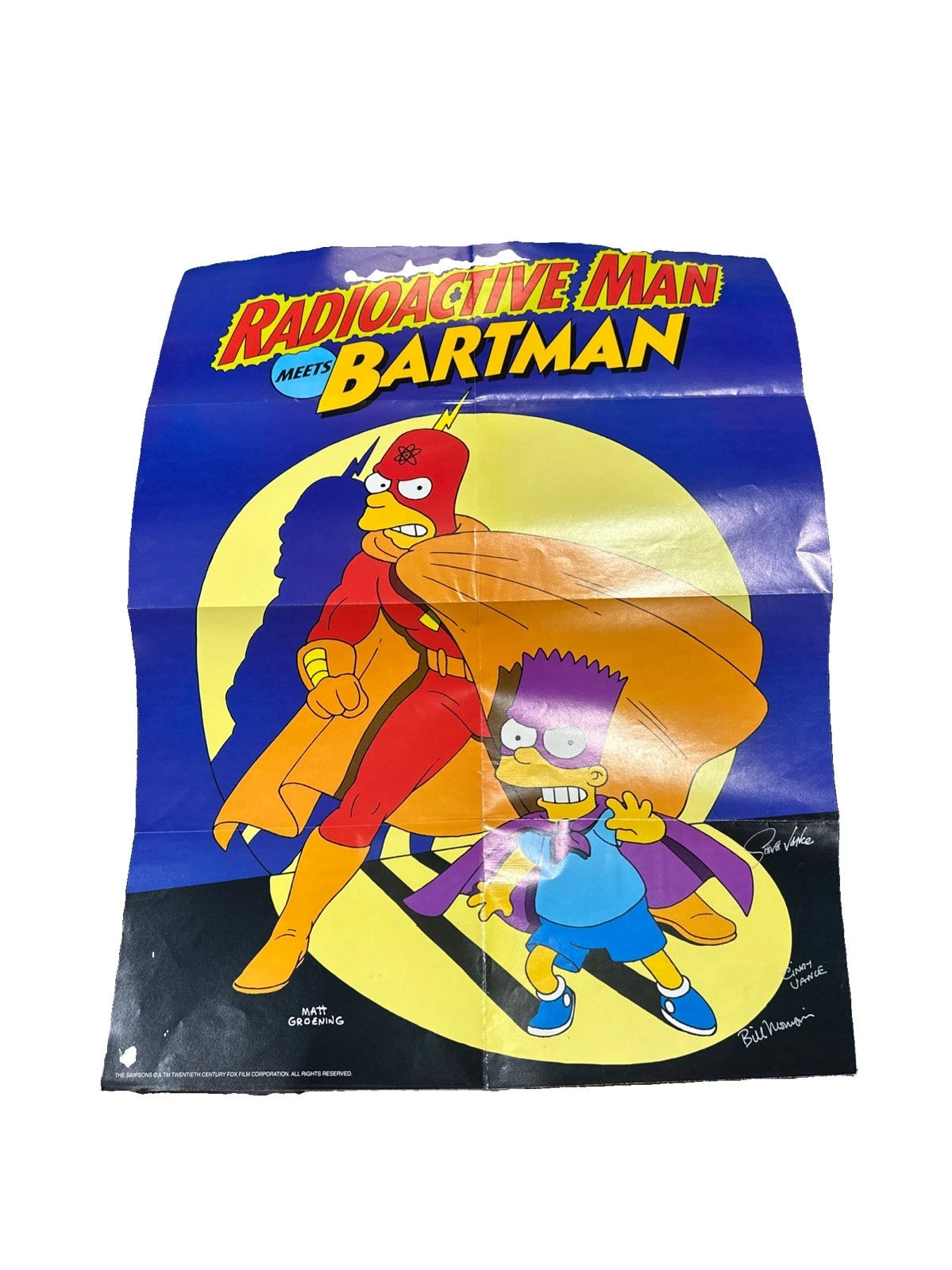 Radioactive Man Simpsons Poster SIGNED BY BILL MORRISON STEVE VANCE CINDY VANCE
