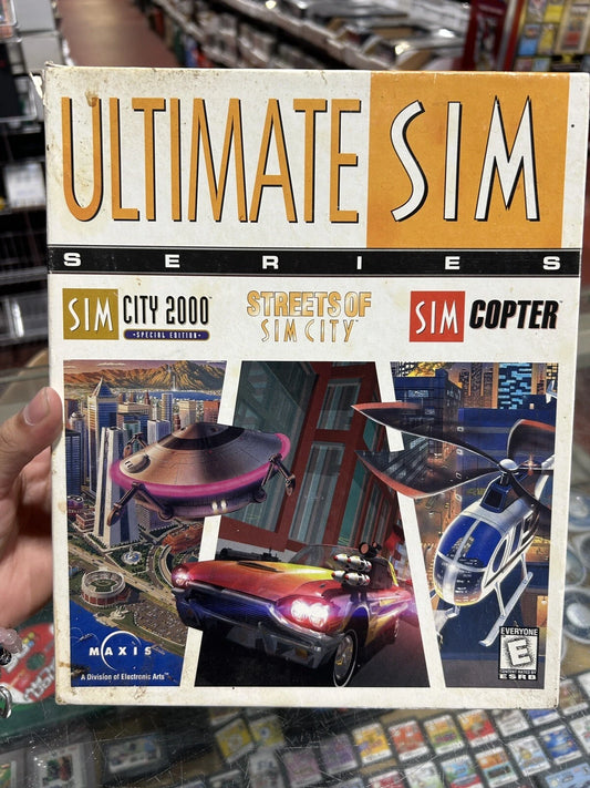 Ultimate Sim Series Maxis Box Set PC Game Sim City, Streets Of, Copter~Pre-owned