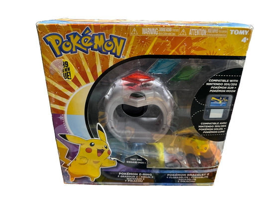 Pokemon Z-Ring Crystal Bracelet Set Pikachu Figure Nintendo DS Sun+Moon Tomy
