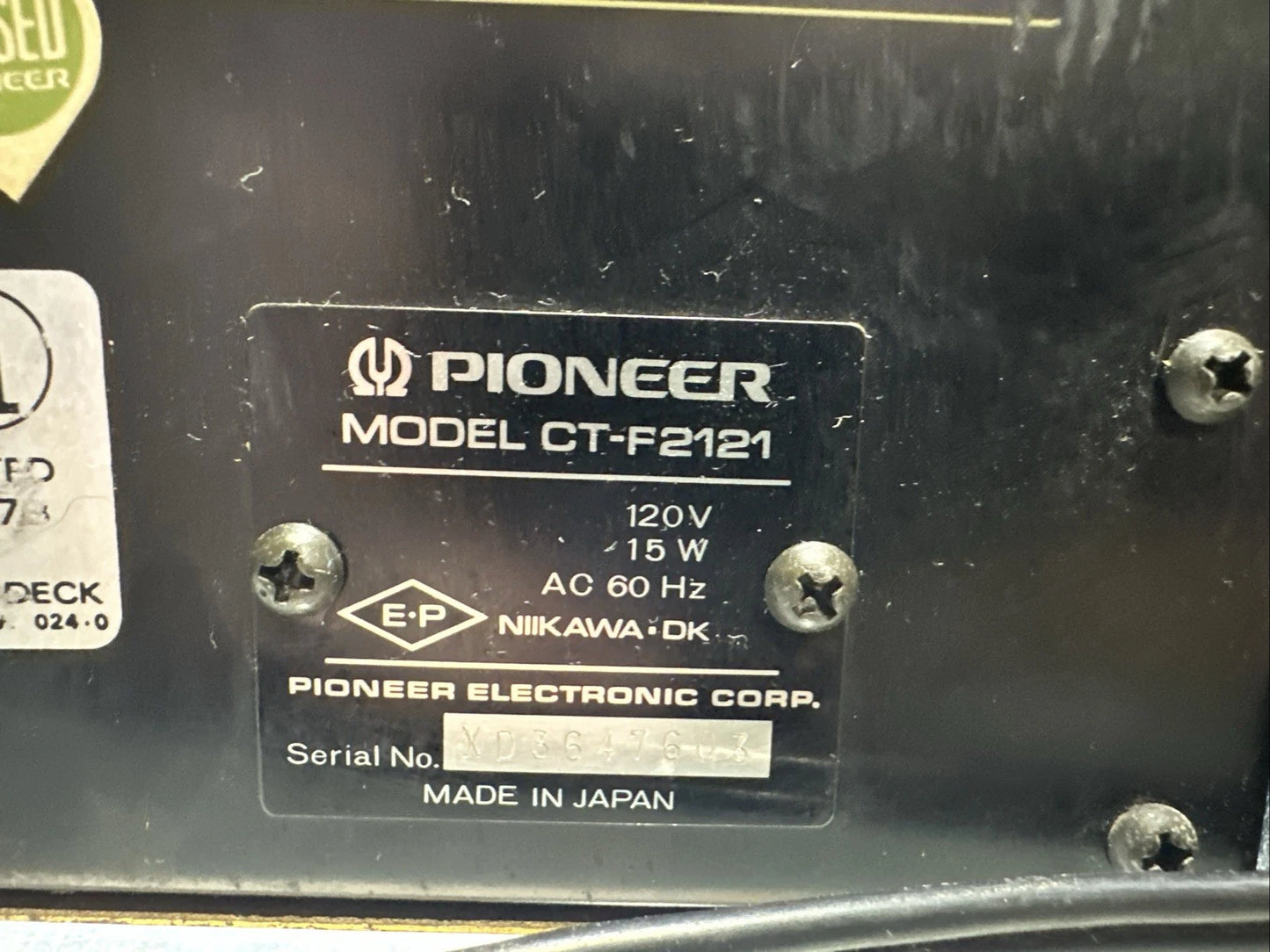 Pioneer CT-F2121 Stereo Cassette Tape Deck Wood Cabinet NEW BELTS Works great