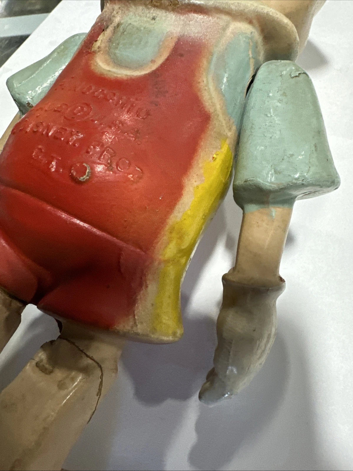 Antique Crown Toy Co 1939 10 " Pinocchio Composition Figure w/ Jointed Arms
