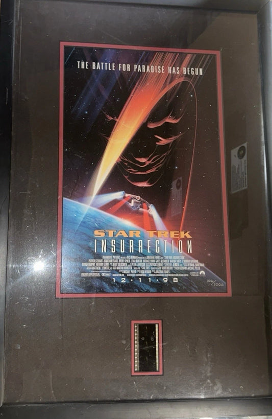 Star Trek Insurrection Limited Edition Framed Poster With Real 35MM Cell COA
