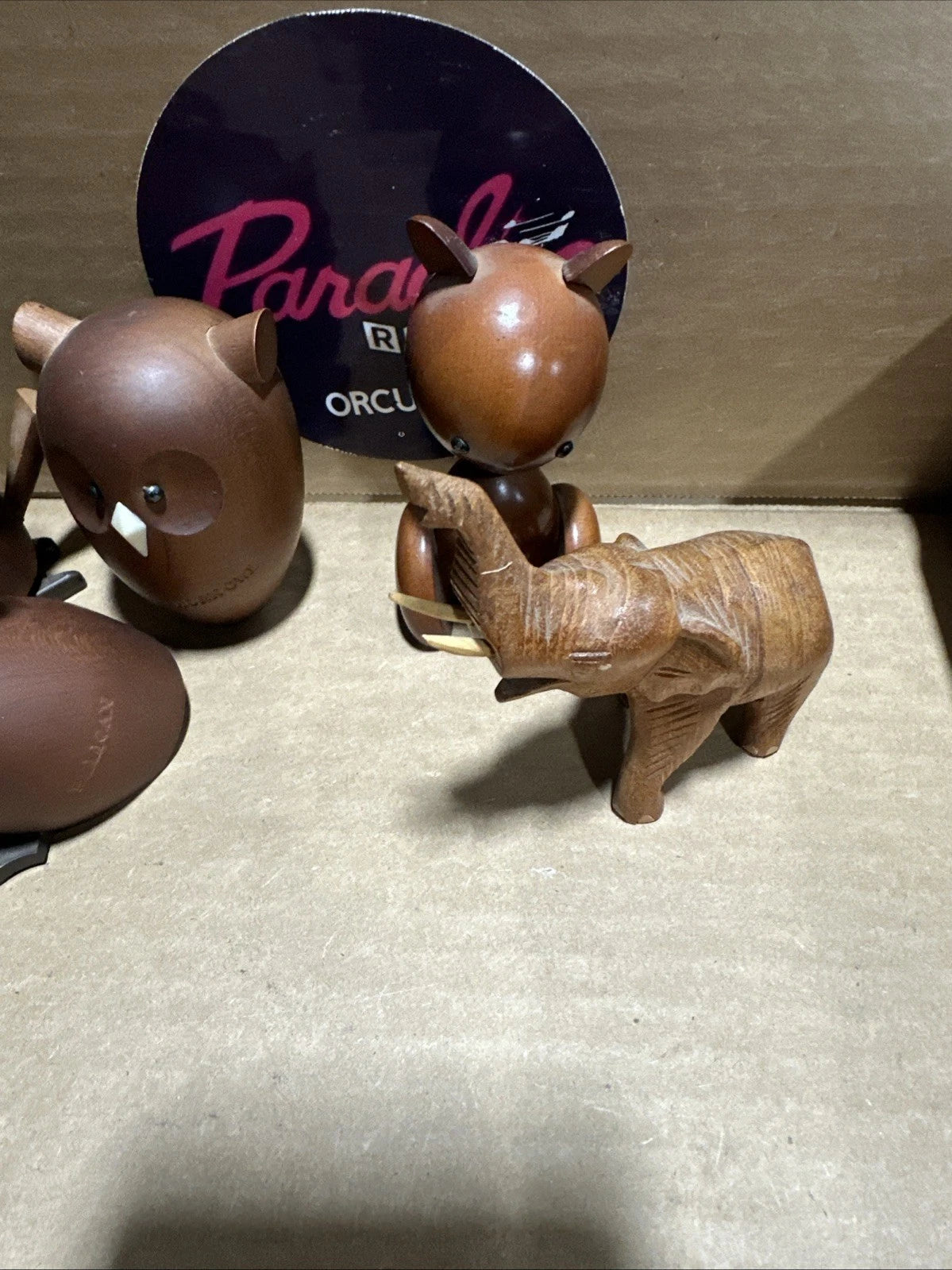 Senshukai Royal Pet Set of 10 apanese Vintage Wooden Animal Figurine Figure