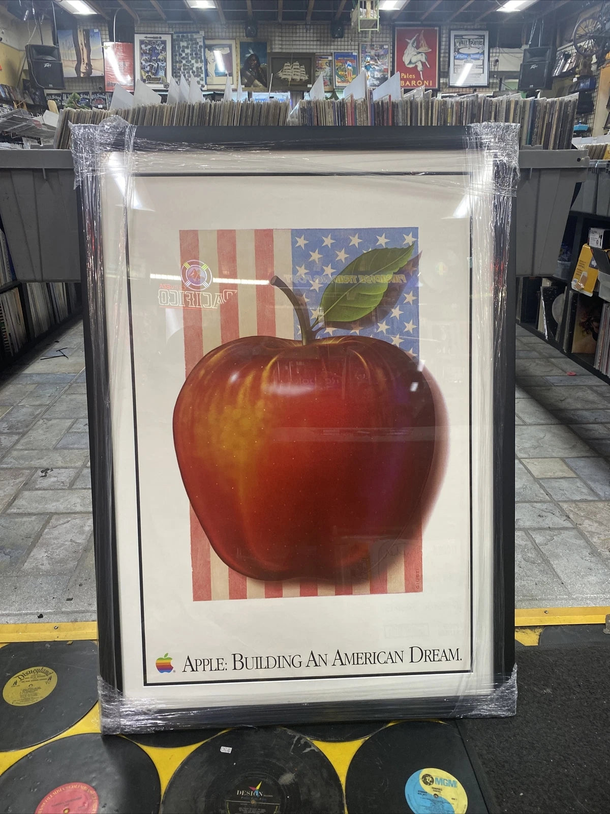 Vtg RARE Original Apple Computer “An American Dream”Poster in Protective Frame