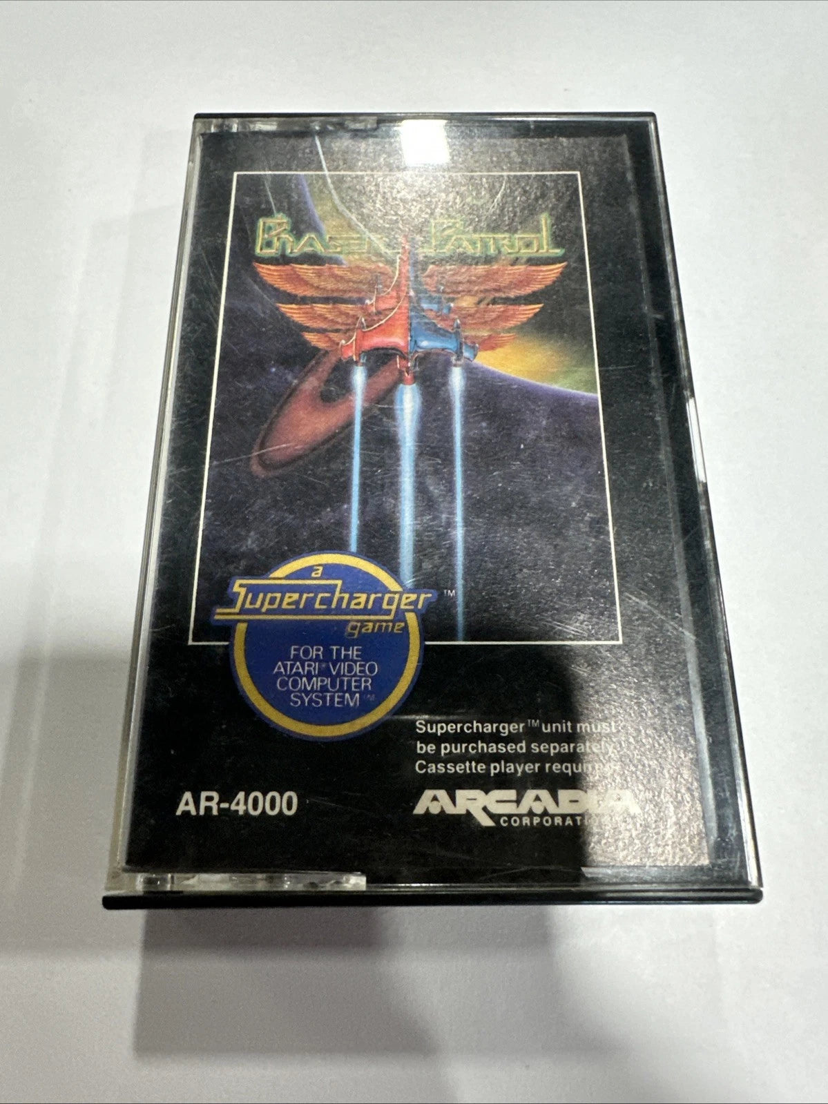 Phaser Patrol (Atari 2600, 1982) Cassette Game and Adaptor Vintage