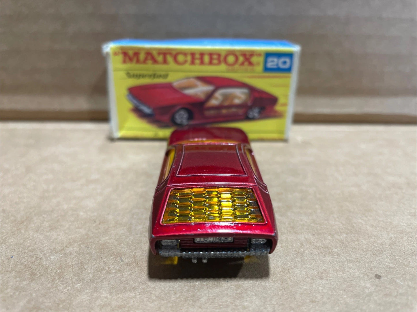 1969 Lesney Matchbox Superfast #20 Lamborghini Marzal Red W Original Box England