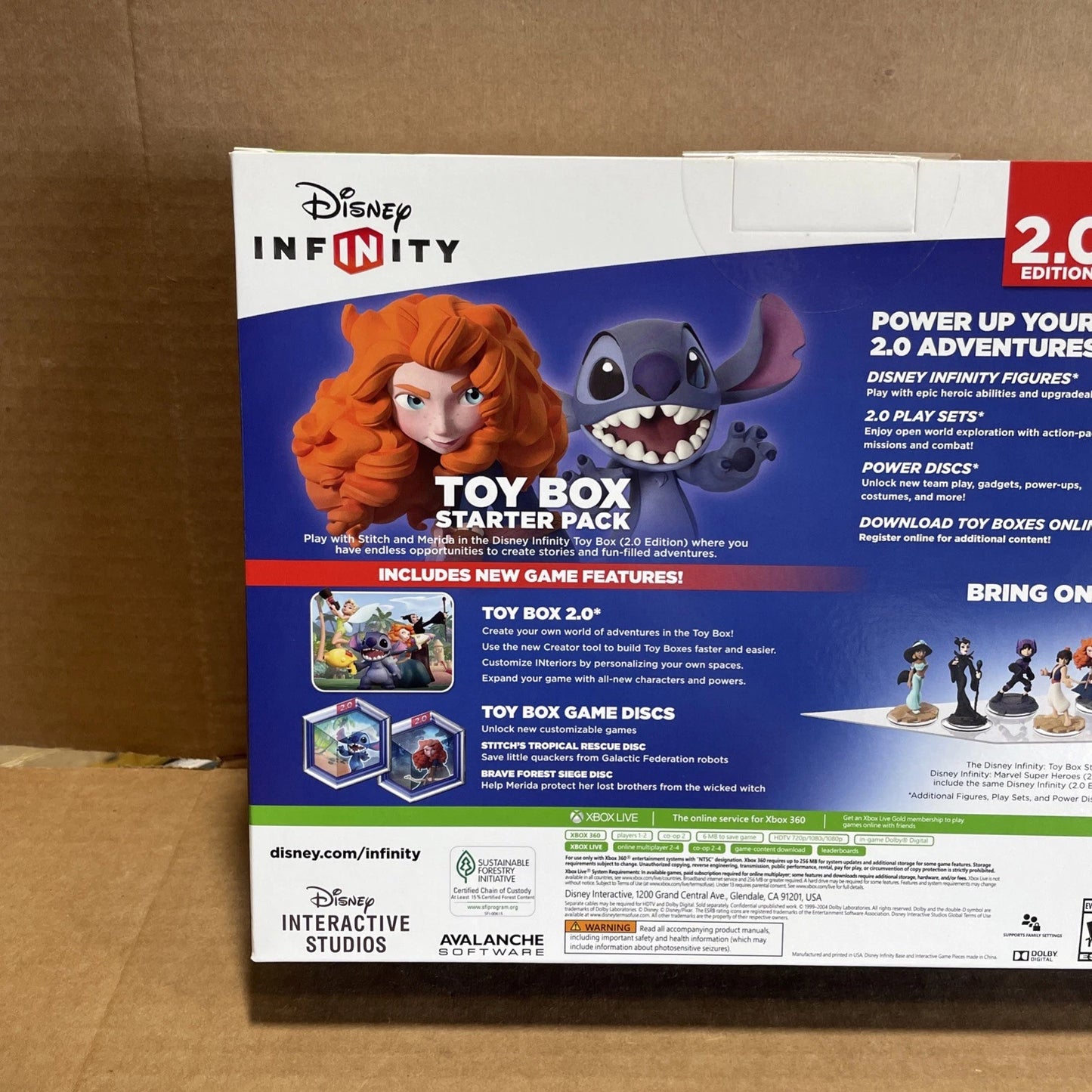 XBOX 360 DISNEY INFINITY 2.0 TOY BOX STARTER PACK GAMES STITCH & MERINDA NEW