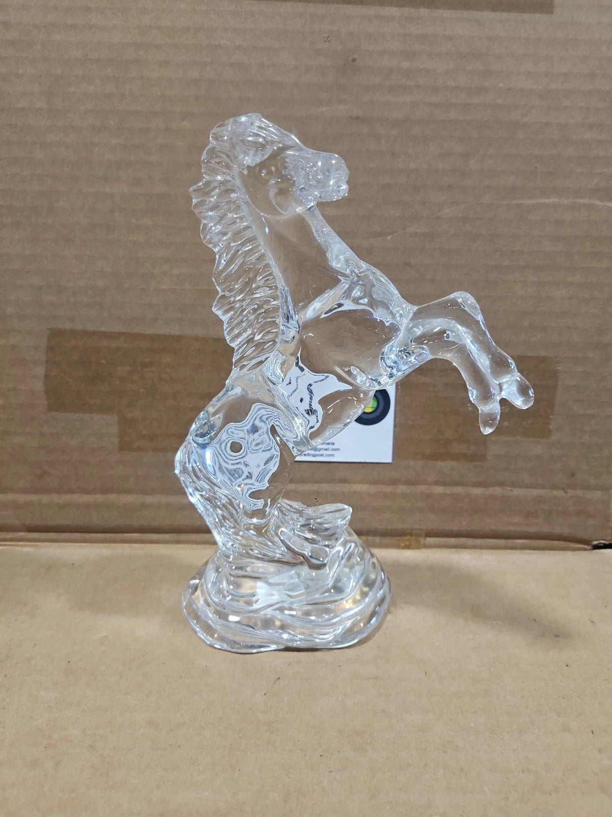 Waterford Crystal Rearing Horse Figurine Paperweight Sculpture 9"