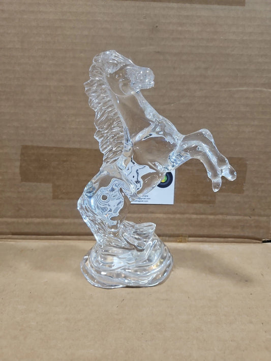 Waterford Crystal Rearing Horse Figurine Paperweight Sculpture 9"