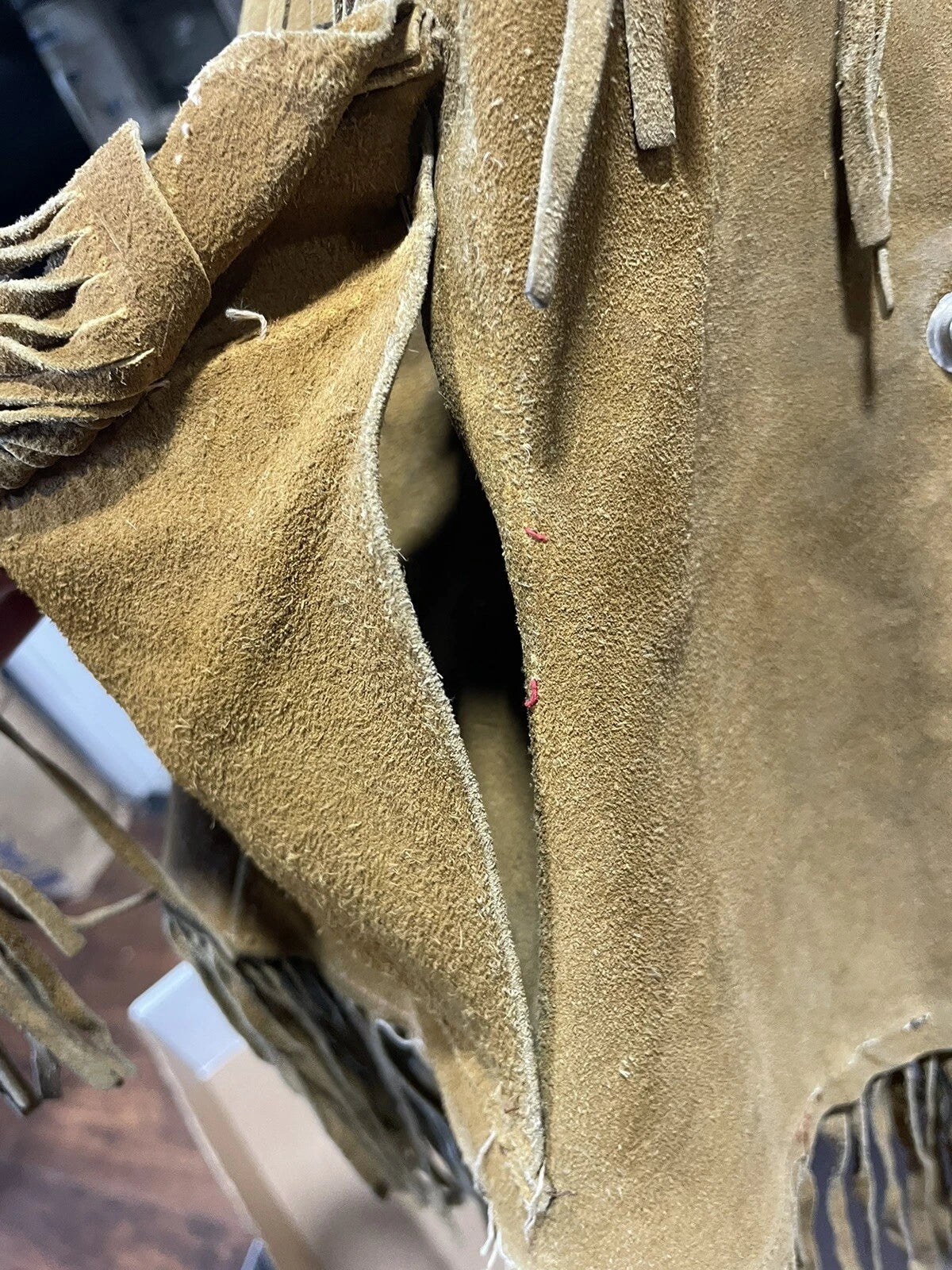 VTG 70s Suede Leather Fringe Jacket - Size M/L