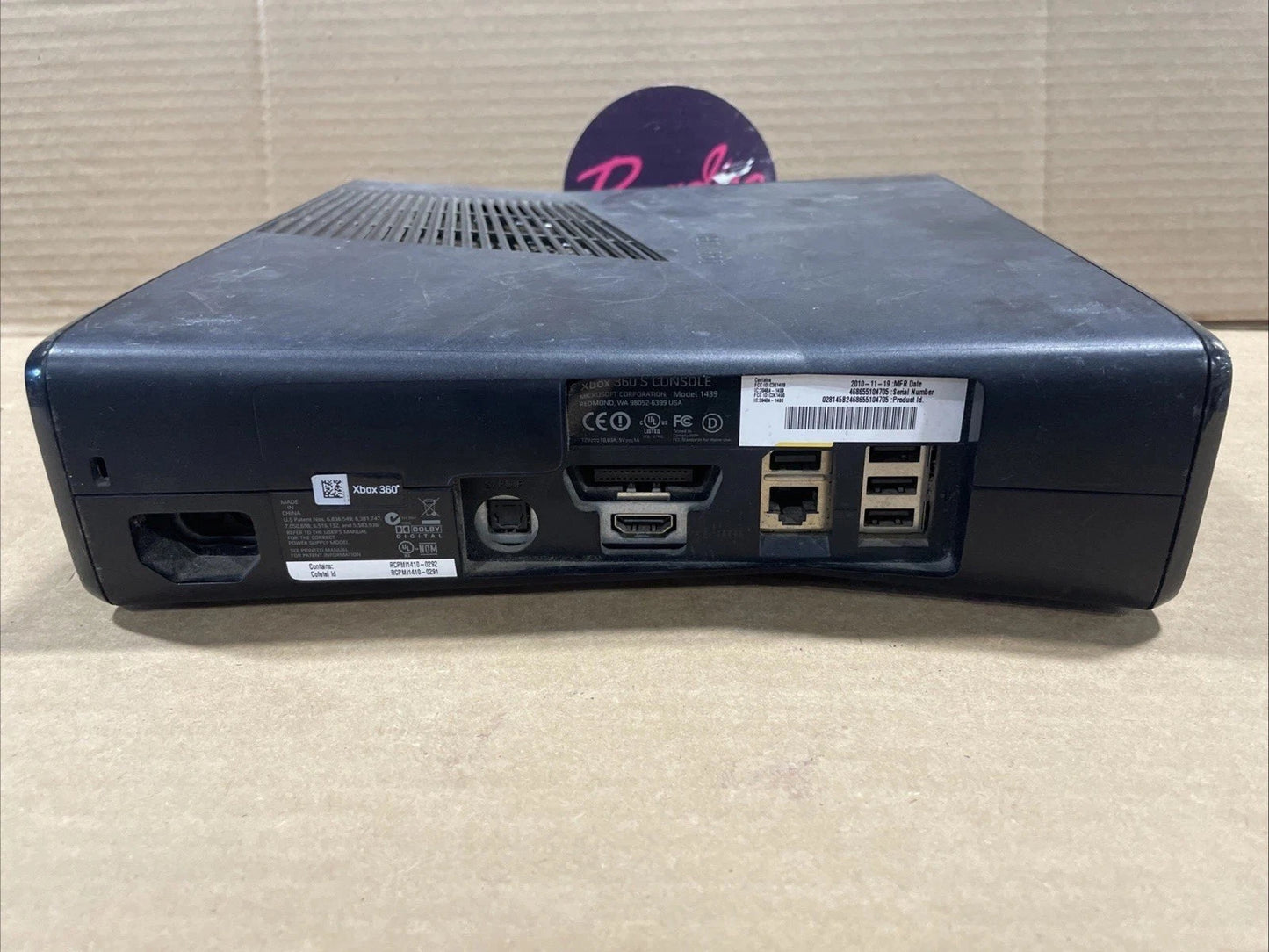 Microsoft Xbox 360 S Console Black 1439 Parts/Repair Lot 2