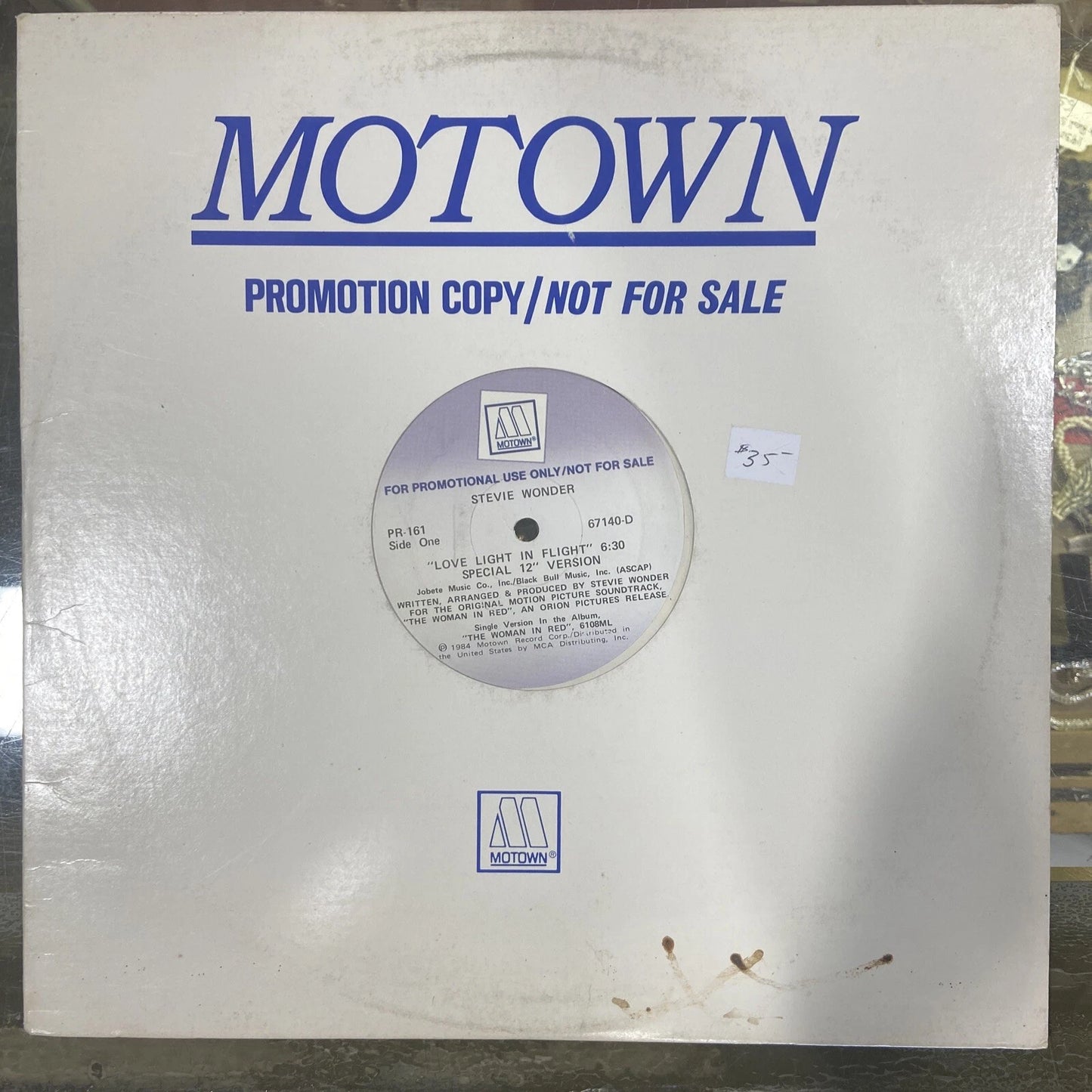 Stevie Wonder – Love Light In Flight 12" Single PROMO 1984 Funk Soul Pop